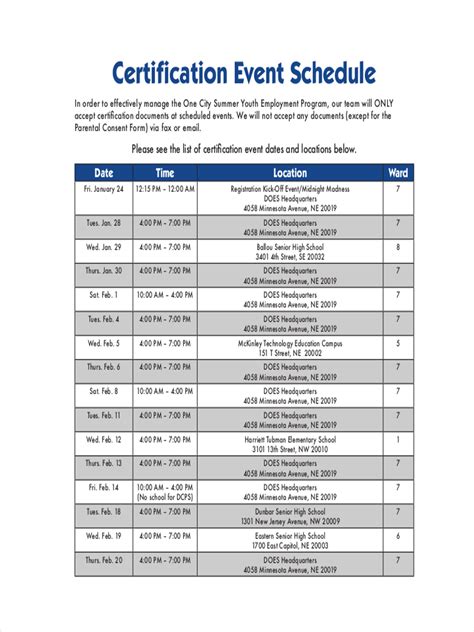 Event Schedule  .